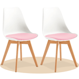 1/2/4/6 Unidad Sillas para Comedor, Sillas para Cocina con Asiento Blando, Tapizado y Patas Resistentes de Madera de Haya, Sillas Nórdicas