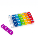 Pastillero Semanal, Caja Organizadora de Pastillas, Fabricado en Material Resistente con Tapas de Presión Firmes que Evitan Derrames, Incluye 7 Módulos Individuales Etiquetados para Todos los Días de la Semana