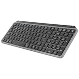 Mars Gaming MK-SILENKEYS, Teclado Inalámbrico Full-Format Compacto, Perfil Bajo, Switches Tijera Silenciosos, Tecla Copilot AI, Bluetooth 5.1 Dual + 2.4GPRO, Batería 200h, PC/Mac, Español, Negro