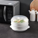 Vaporera Microondas, Cocina al Vapor en el Microondas sin Aceites y sin Grasa, Rápido y Fácil de Usar, Cocina Recetas Sanas en un Instante, Ideal para Verduras, Arroz y Pescado