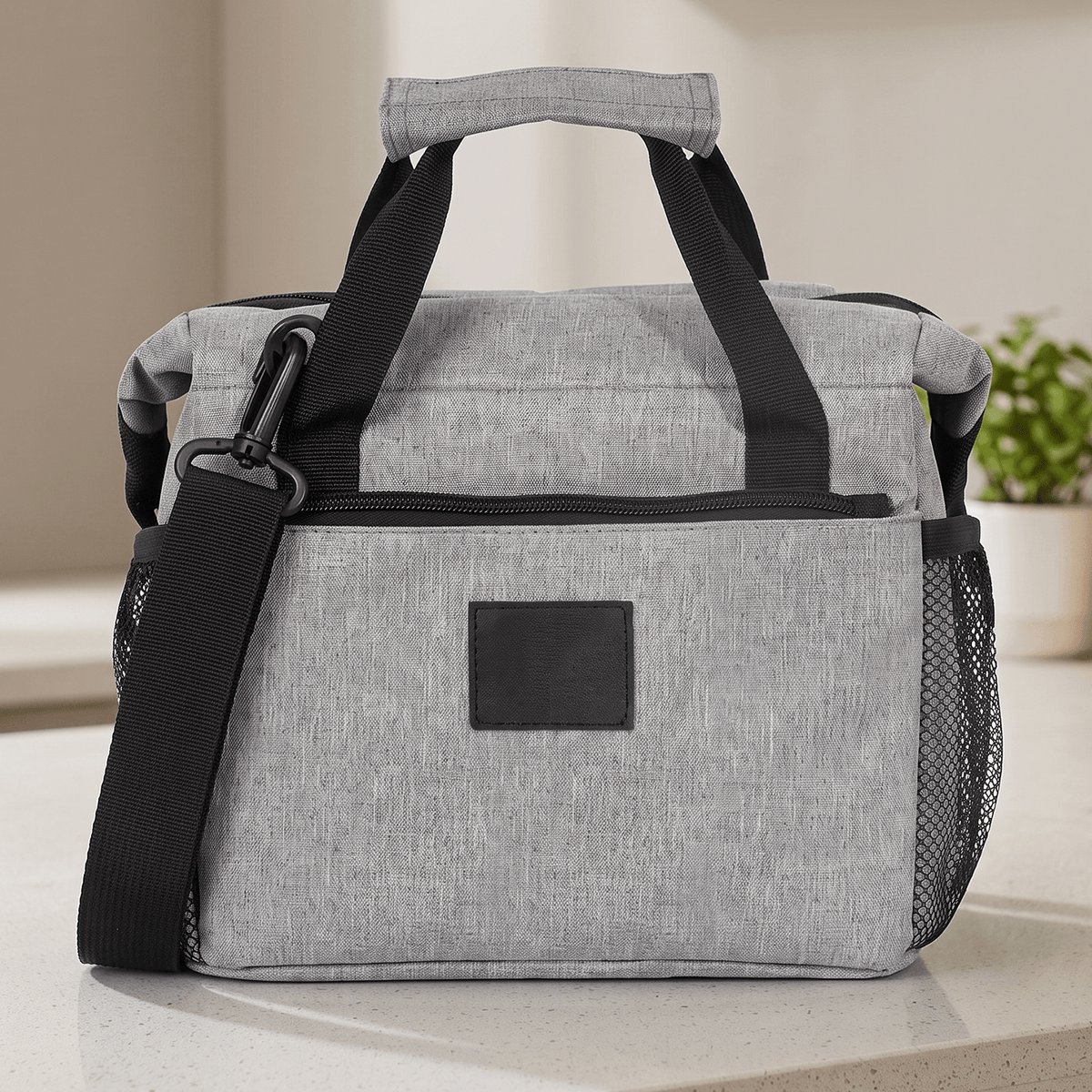Bolsa Térmica Comida de 30L de Capacidad, Bolsa Aislamiento Isotérmico Hermética, Resistente y Espaciosa, ideal para Picnic, Playa, Camping y Excursión, Negro y Gris