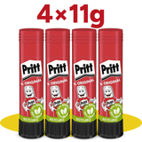 Pritt Barra Pegamento, Barra Adhesiva, Cola Universal de Adhesión Fuerte para Manualidades, 4 Barras de 11g