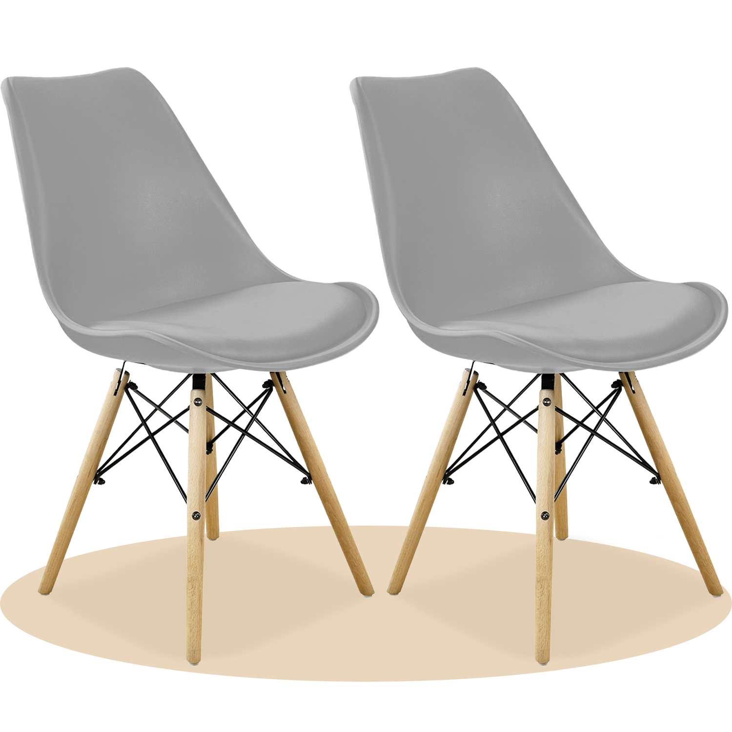 Sillas para Comedor, Sillas para Cocina con Asiento Blando, Tapizado y Patas Resistentes de Madera de Haya, Sillas Nórdicas Minimalistas, 49.5 x 44 x 79.5 cm