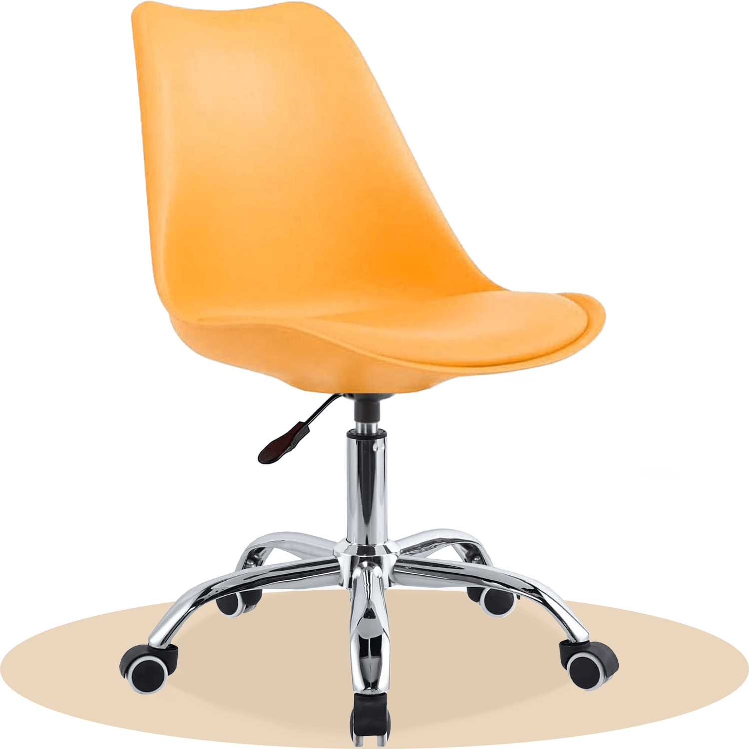 Silla Escritorio Ergonómica con Ruedas, Silla Oficina Giratoria con Altura Ajustable, Acolchada, Estilo Nórdico, Ideal para Estudio y Oficina