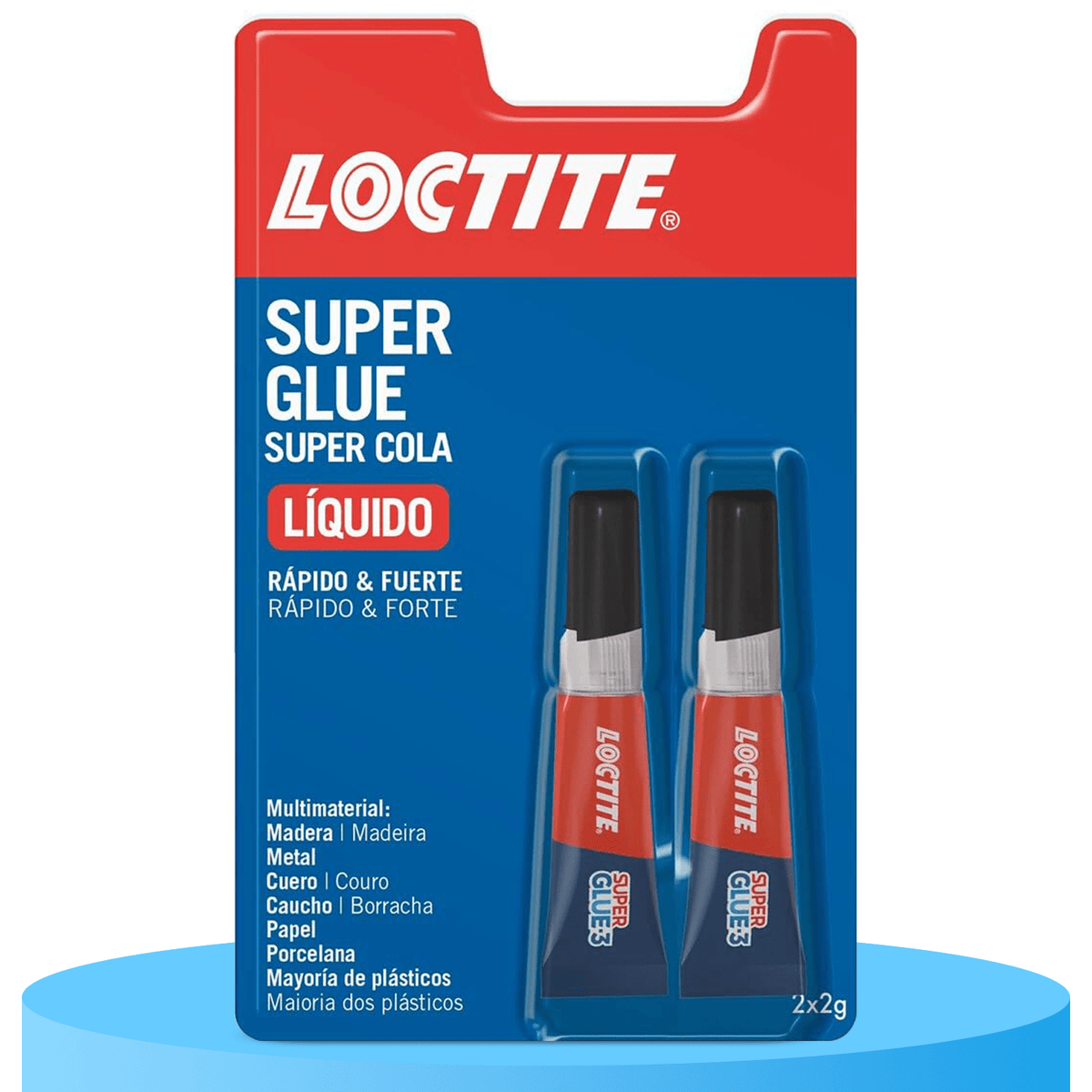 Loctite Super Glue-3 Original, Pegamento Universal con Triple Resistencia, Adhesivo Transparente, Pegamento Instantáneo Líquido, Fuerza Instantánea, Ideal para Cualquier Material, 2 x 2 g