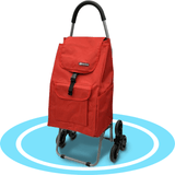 Carro Compra con Bolsillo Frontal y Lateral, Carro con 6 Ruedas Pivotantes para Trepar Escalones y Bordillos, Con Capacidad de hasta 40 Litros, Ruedas Grandes Resistentes y Estables Ideales para Facilitar el Transporte y Llevar mejor el Peso