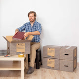 Pack 10 Cajas Carton para Mudanzas y Almacenaje Ultra Resistentes con Asas