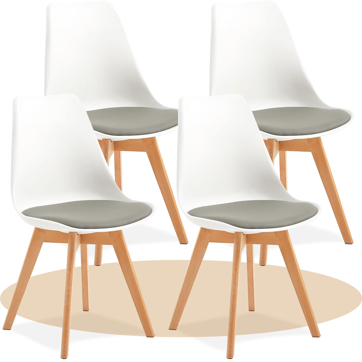 1/2/4/6 Unidad Sillas para Comedor, Sillas para Cocina con Asiento Blando, Tapizado y Patas Resistentes de Madera de Haya, Sillas Nórdicas