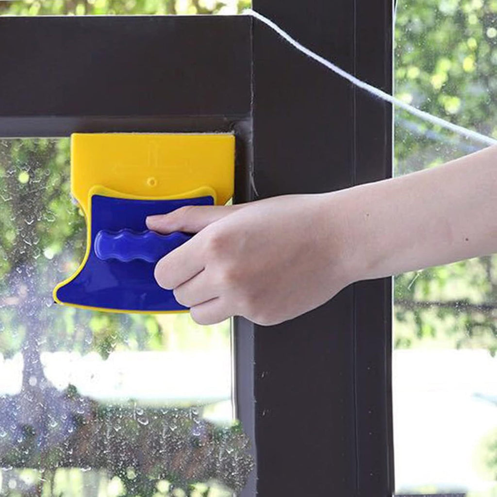 Limpia Ventanas Magnético Doble Cara, Portatil, Fijación Magnética Extra Fuerte Ideal para Ventanas de Gran Altura, Llega a Todos los Rincones, Compatible con Cristales de 3-10mm, Uso en Exteriores e Interiores