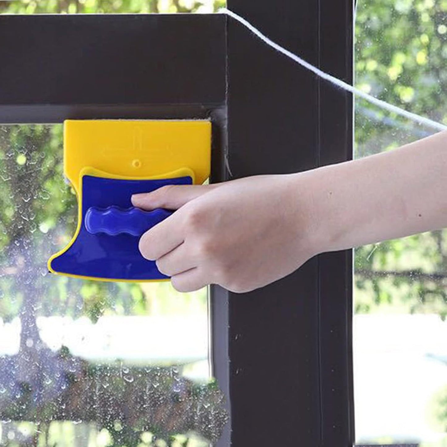 Limpia Ventanas Magnético Doble Cara, Portatil, Fijación Magnética Extra Fuerte Ideal para Ventanas de Gran Altura, Llega a Todos los Rincones, Compatible con Cristales de 3-10mm, Uso en Exteriores e Interiores