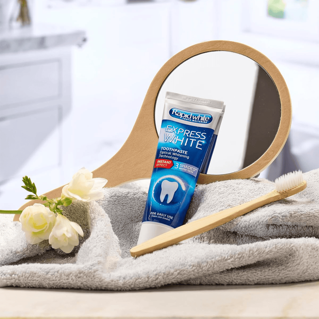 Dentífrico Blanqueador, Efecto Inmediato de 3 Tonos más Blancos desde el Primer Cepillado, Ideal para Uso Diario, Protege y Limpia Eficazmente - Rapid White