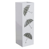 Paragüero de Metal para Entrada, Hogar y Oficina, Diseño Vertical Decorativo Calado de Paraguas, Estructura Abierta para Organizar Paraguas, Blanco, 15.5 x 15.5 x 49 cm