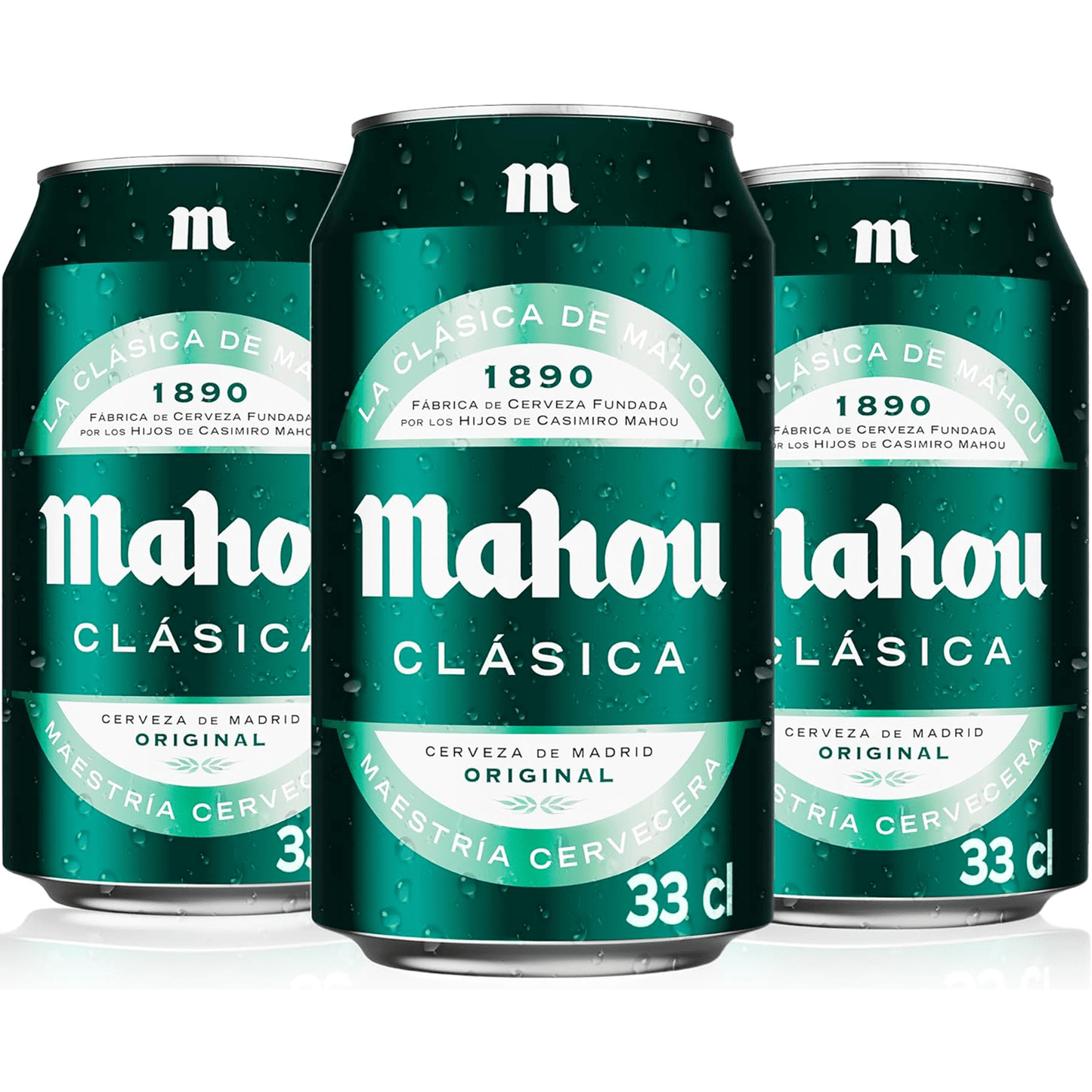 Mahou Clásica, Cerveza 24 Latas de 330ml, Cerveza Dorada Lager, Sabor Suave, 4,8% Volumen de Alcohol