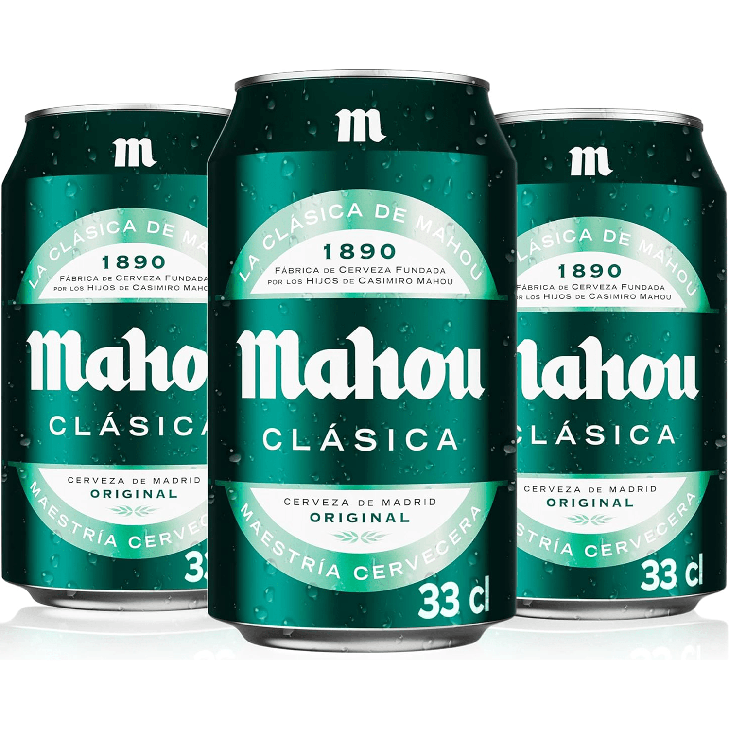 Mahou Clásica, Cerveza 24 Latas de 330ml, Cerveza Dorada Lager, Sabor Suave, 4,8% Volumen de Alcohol