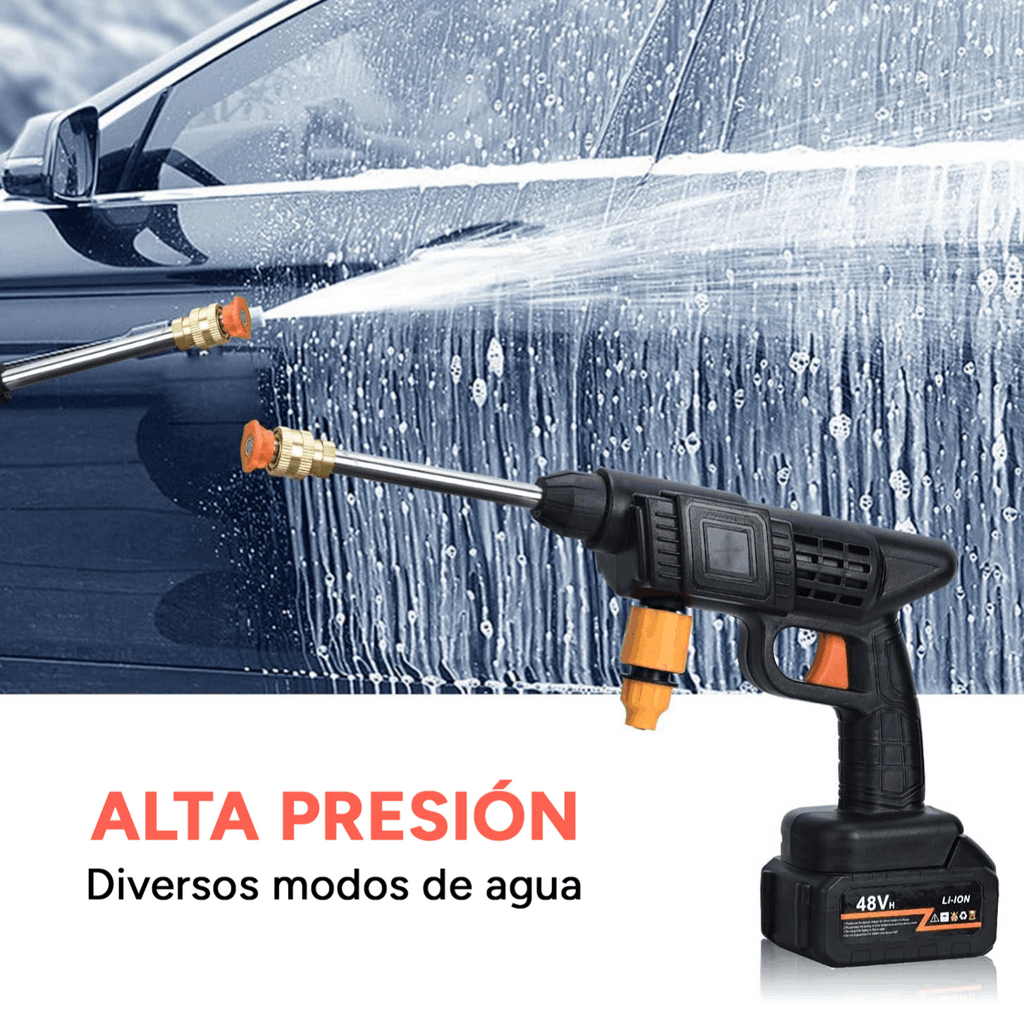 Pistola de Agua a Presión Multifunción con Batería Recargable, Boquilla Ajustable y Filtro Inoxidable, Ideal para Jardinería, Limpieza del Hogar y Lavado de Coches