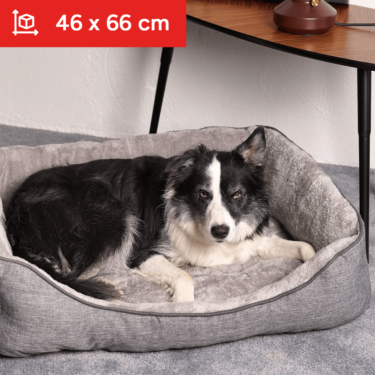 Cama para el Perro con Fondo Acolchado y Suave, Cama Gato, Cama para Mascotas, Bordes Suaves y Redondeados, Base Antideslizante, Aporta Sensación de Seguridad, Diseño Confortable para Mascotas: Soporte para la Cabeza y Cuello