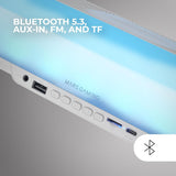 Mars Gaming MSB-Orb, Altavoz Portátil + Barra de Sonido 20W, Iluminación Orbilight RGB 360º, Soundbar con Sistema de Triple Driver, Altavoces Gaming Bluetooth 5.3 / USB/MicroSD/AUX/FM, Blanco