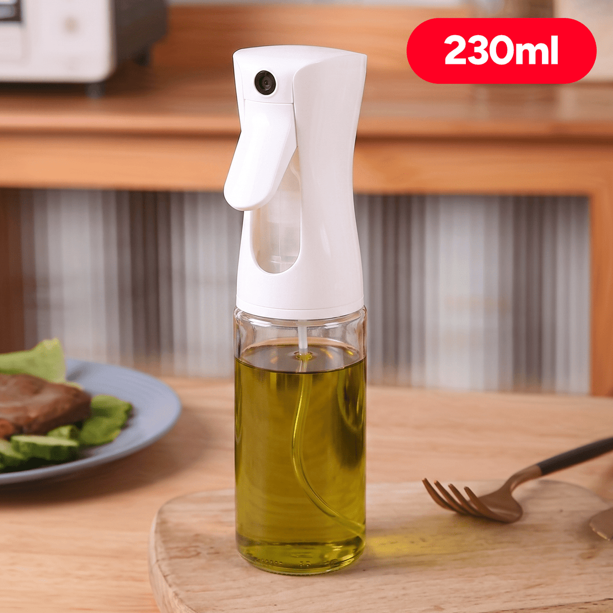 Spray Aceite Pulverizador 230ml, Spray Aceite Cristal Resistente, Ideal para Uso Diario, Vaporizador Aceite y Vinagre, 230ml