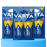 Pilas D Alcalinas de Alto Rendimiento, VARTA Longlife Power, Ultra Larga Duración, Energía Potente y Continua, Ideal para Linternas de Alto Consumo, Radios Portátiles, Juguetes Grandes, Equipos de Sonido y Dispositivos Industriales - VARTA