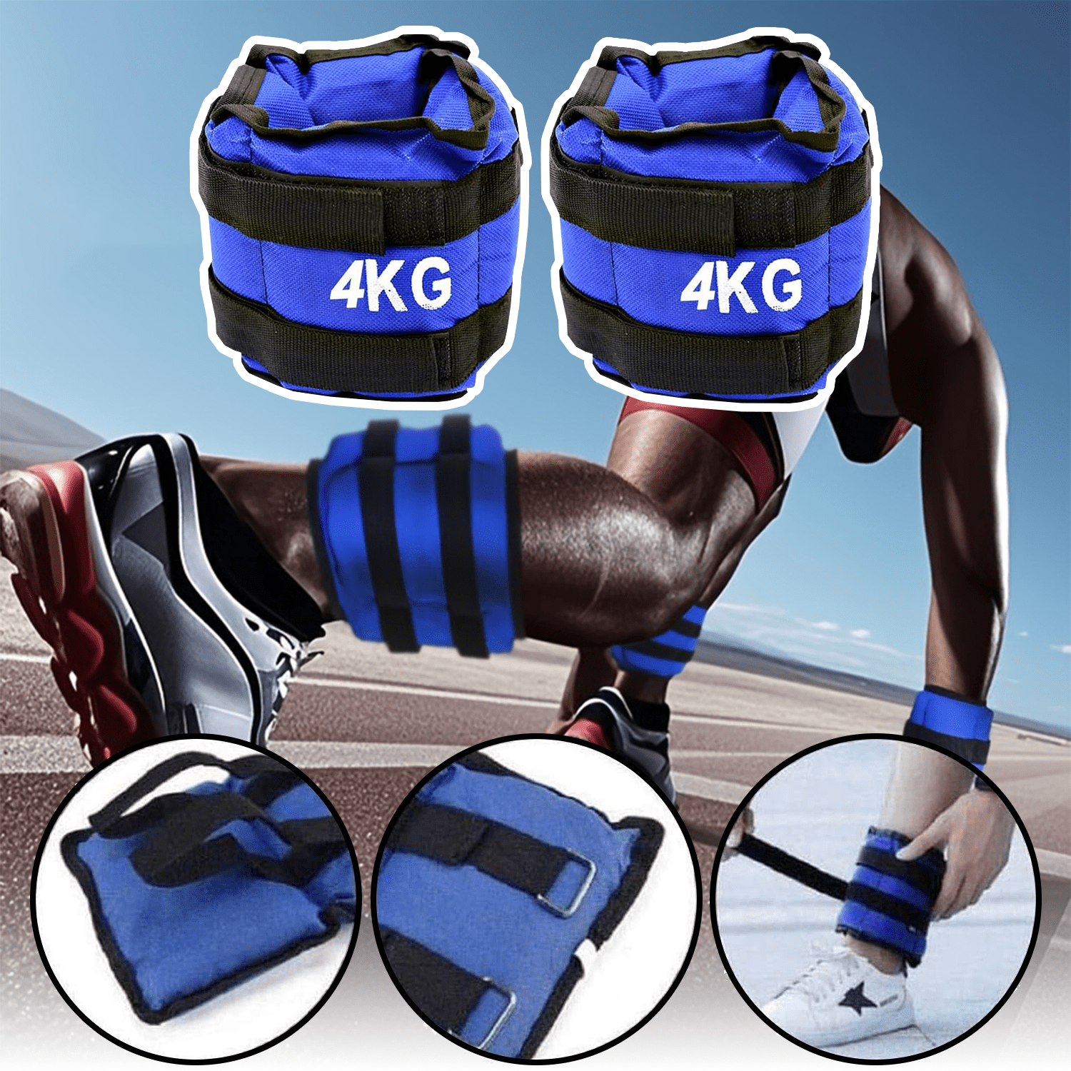 Pesas de Tobillo y Muñecas ideales para Correr, Footing, Movimiento Físico y Gimnasio, Incrementa la Intensidad de tus Ejercicios, Correas Ajustables y Cierre Fácil, Transpirables e Inodoros, Resistentes al Desgarro y Cómodos para la Piel