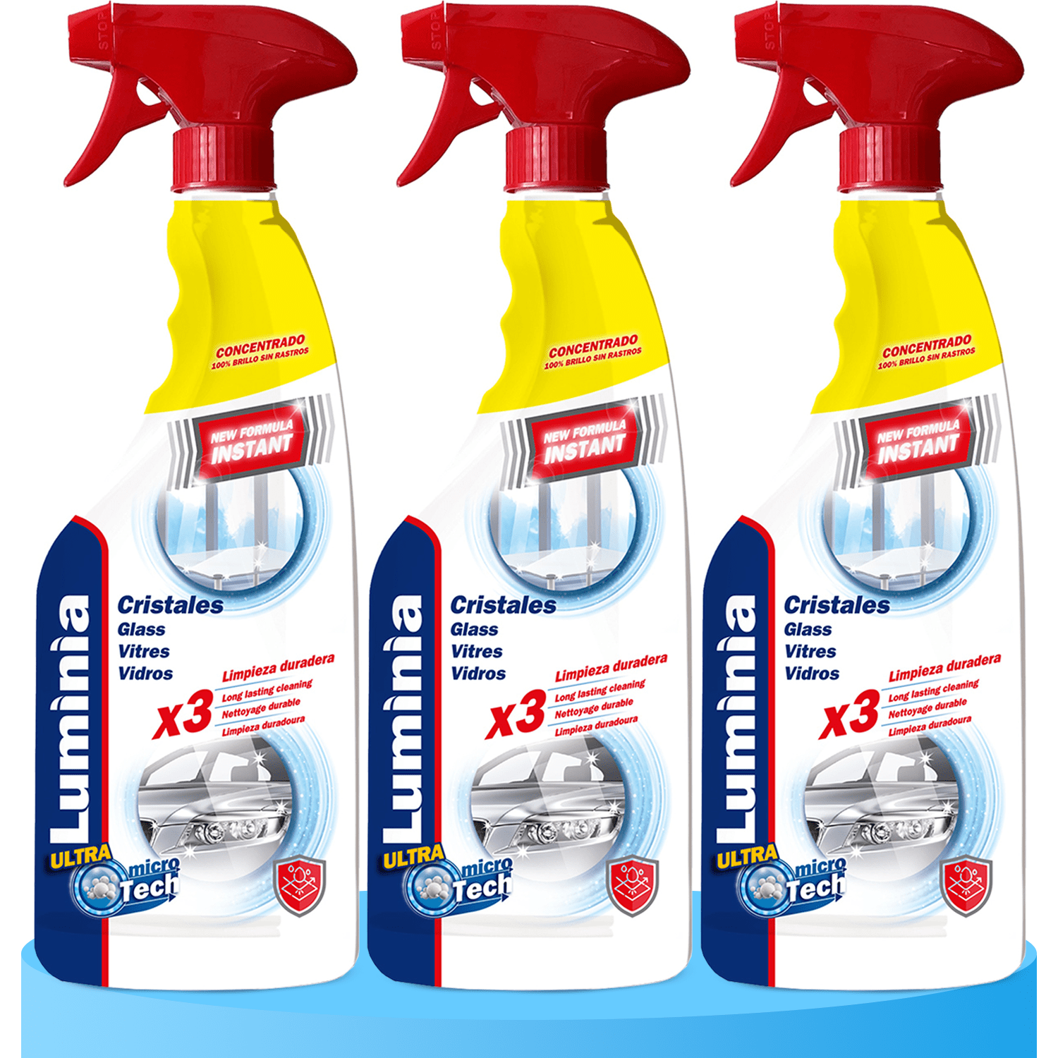 Luminia Limpia Cristales Concentrado Ultra Micro Tech, Limpieza Duradera Triple, Ideal para Cristales y Ventanas, 750ml por Botella