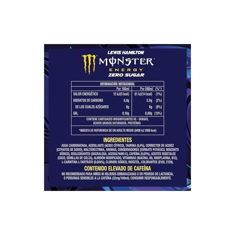 MONSTER ENERGY Bebida Energética, Refresco Energético, Pack 12/24 Latas de 500ml