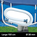 Manguera de Bomba Piscina de 150 cm y 38 mm de Diámetro, Compatible con Depuradoras de Cartucho, Arena y Cloradores Salinos con Conexión de 38mm, Fabricada en Plástico de Alta Resistencia y Duración, Dispone de Conexiones en Ambos Extremos