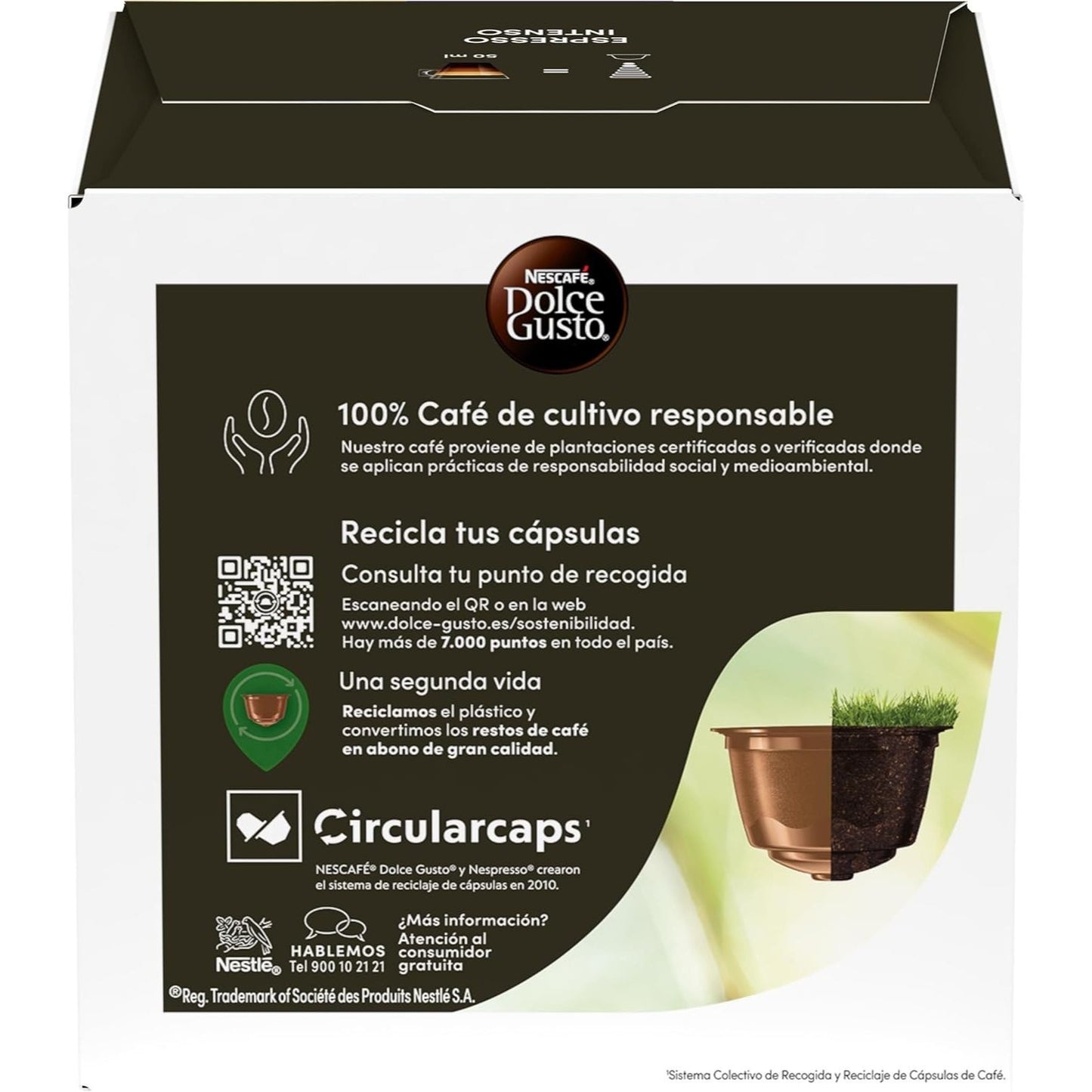 Nescafé Dolce Gusto Cápsulas Café Espresso Intenso, Intensidad 7, Especiado y Con Cuerpo, 96 Cápsulas