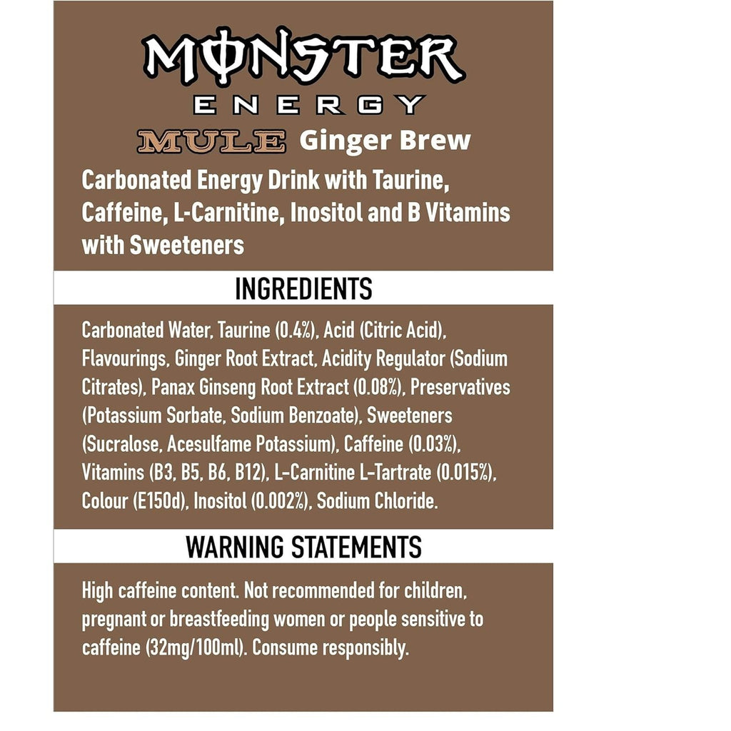 MONSTER ENERGY Bebida Energética, Refresco Energético, Pack 12/24 Latas de 500ml