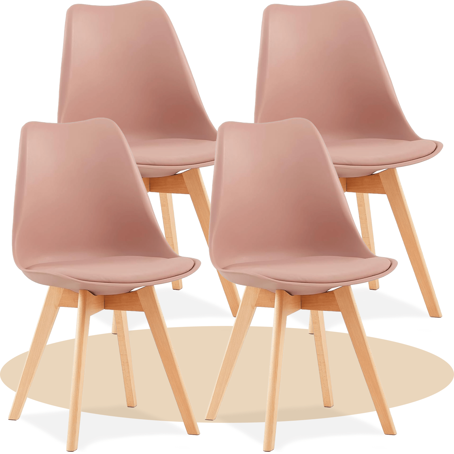 1/2/4/6 Unidad Sillas para Comedor, Sillas para Cocina con Asiento Blando, Tapizado y Patas Resistentes de Madera de Haya, Sillas Nórdicas