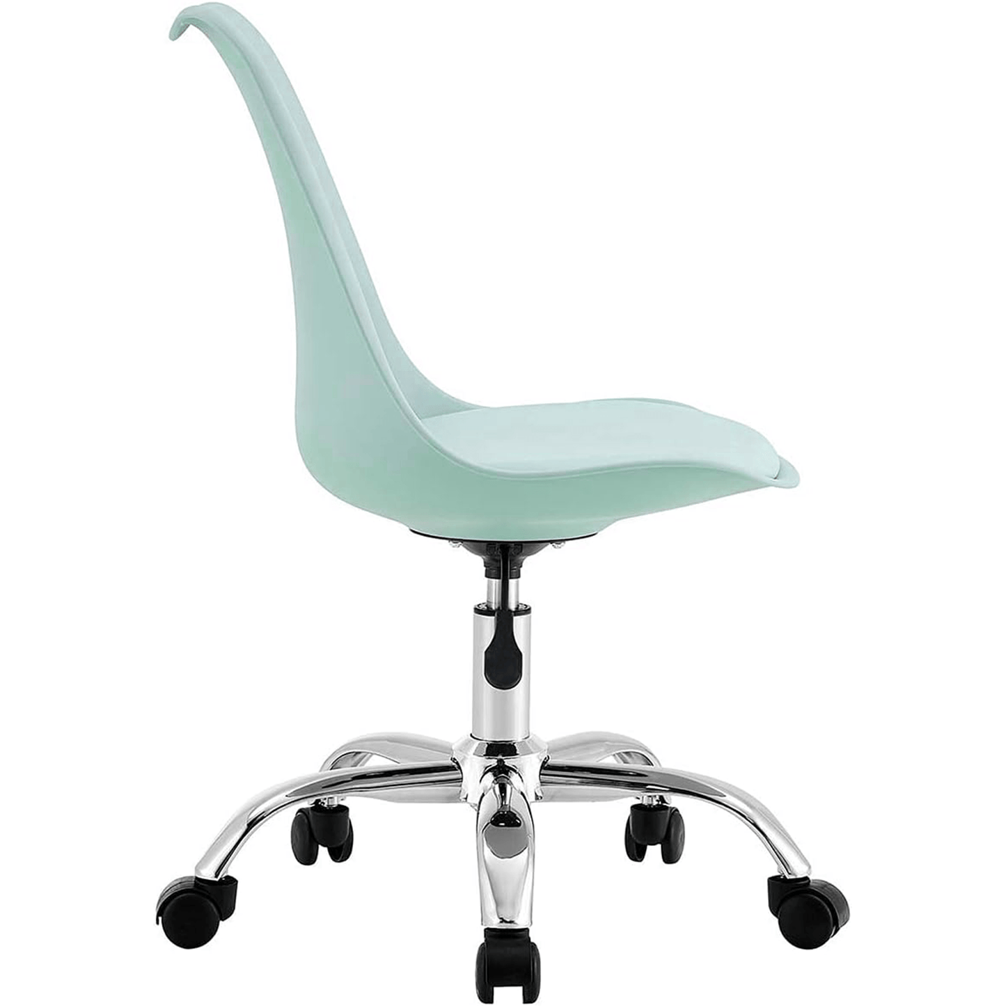 Silla Escritorio Ergonómica con Ruedas, Silla Oficina Giratoria con Altura Ajustable, Acolchada, Estilo Nórdico, Ideal para Estudio y Oficina