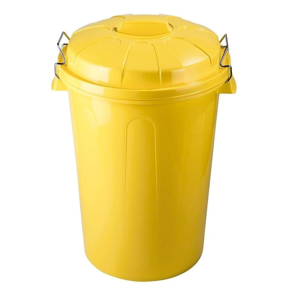 Cubo Basura 100 Litros de capacidad con Tapa. Fabricado en Plastico Resistente, Ideal para Almacenaje de Basura para el Hogar, Oficina o Industria