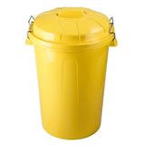 Cubo Basura 100 Litros de capacidad con Tapa. Fabricado en Plastico Resistente, Ideal para Almacenaje de Basura para el Hogar, Oficina o Industria