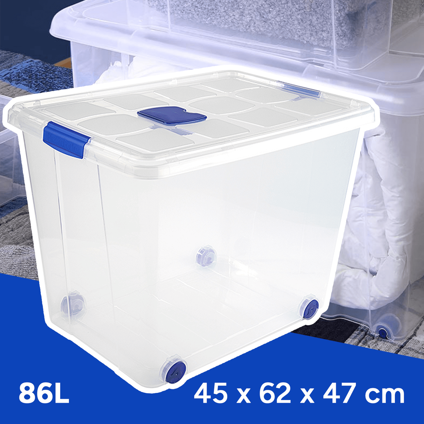Caja Almacenamiento plástico para Guardar y Ordenar Juguetes, Libros, Documentos, Ropa, Mantas. Cierre Hermético, Gran Capacidad y Resistencia