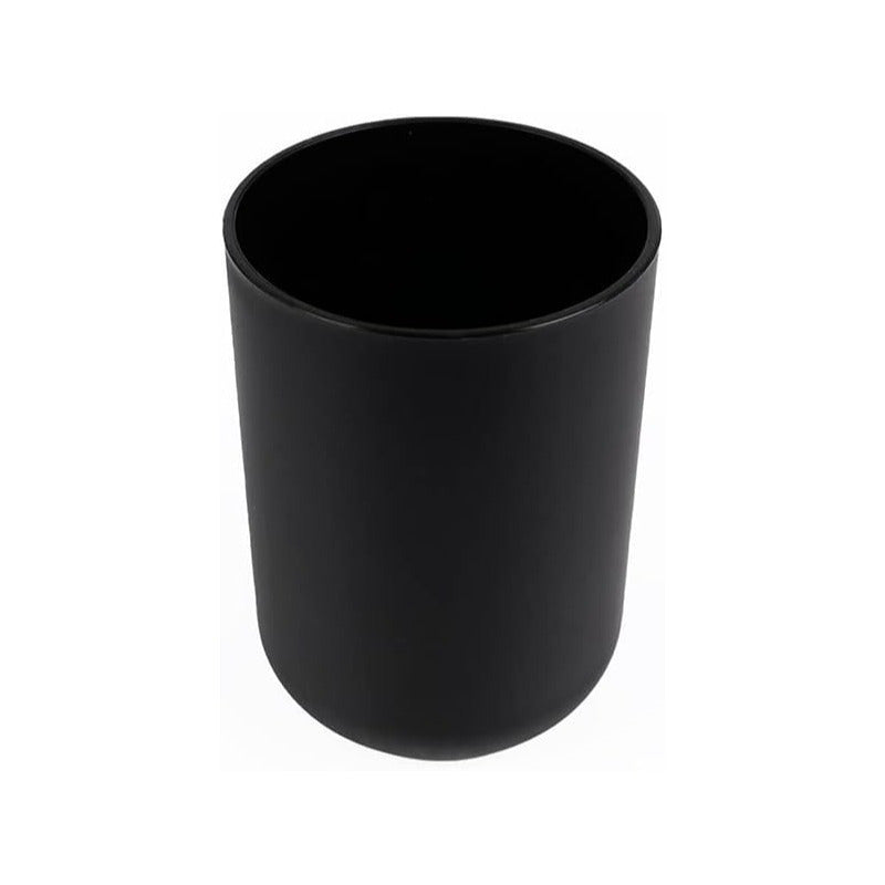 Set de Baño Completo, Conjunto Accesorios Baño Diseño Moderno y Elegante, Incluye Soporte para Cepillos de Dientes, Dispensador de Jabón Líquido, Vaso, Jabonera y Escobilla de Baño, Color Negro, Fabricado en Plastico Resistente y Bambú