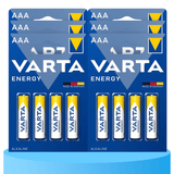 Pilas AAA Alcalinas de Alto Rendimiento, VARTA Energy, Larga Duración, Energía Continua, Ideal para Controles Remotos, Juguetes Electrónicos, Linternas, Lámparas, Relojes, Cámaras y Otros Dispositivos de Uso Diario - VARTA