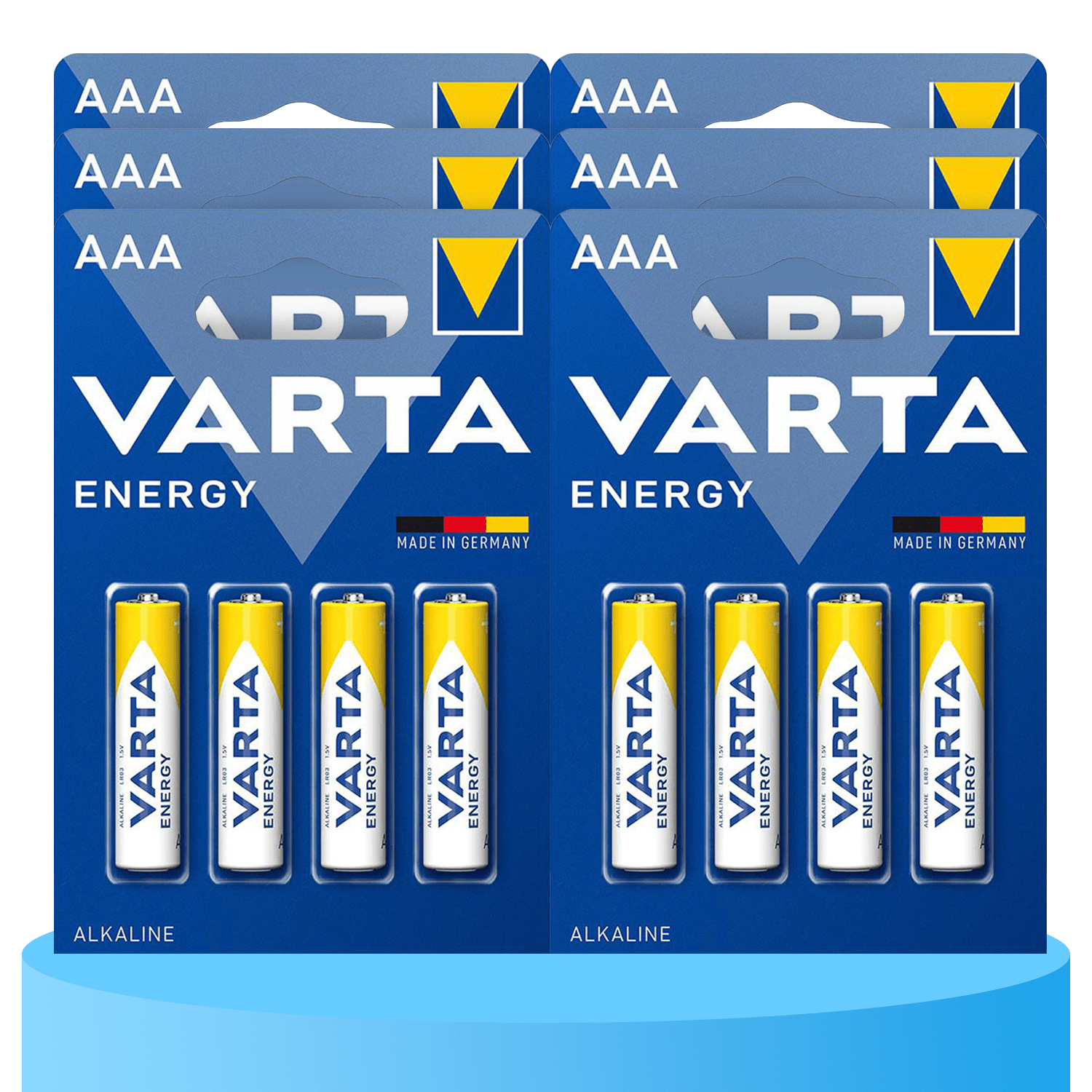 Pilas AAA Alcalinas de Alto Rendimiento, VARTA Energy, Larga Duración, Energía Continua, Ideal para Controles Remotos, Juguetes Electrónicos, Linternas, Lámparas, Relojes, Cámaras y Otros Dispositivos de Uso Diario - VARTA