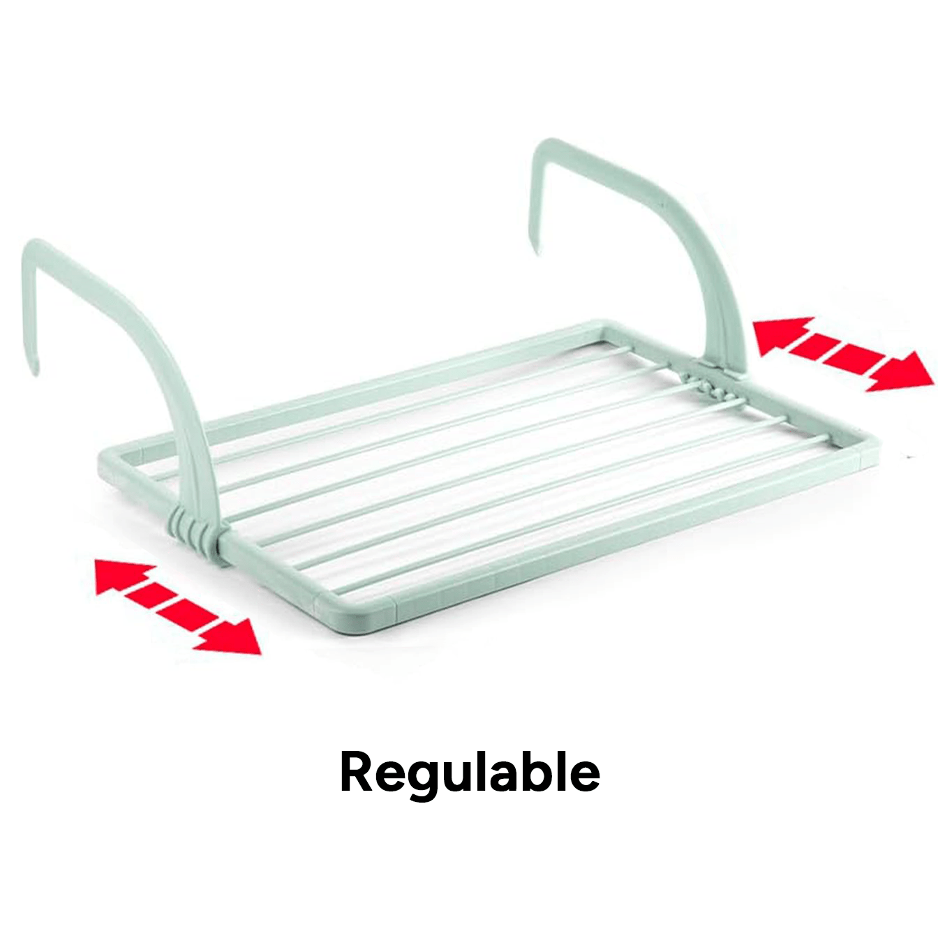 Tendedero Balcón con Superficie de Tendido de 3m, para Balcones y Radiadores, Resistente la Intemperie, 55 x 33,5cm
