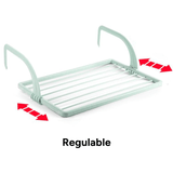Tendedero Balcón con Superficie de Tendido de 3m, para Balcones y Radiadores, Resistente la Intemperie, 55 x 33,5cm
