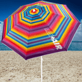 Sombrilla Playa Grande, 200cm / 220cm, Inclinable, Protección UV 50, Hecha de Aluminio y Tela Oxford con Revestimiento, Forma Única para Favorecer la Ventilación, 8 Varillas Resistentes y Flexibles, Ancho Tubo 28/32mm