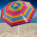Sombrilla Playa Grande, 200cm / 220cm, Inclinable, Protección UV 50, Hecha de Aluminio y Tela Oxford con Revestimiento, Forma Única para Favorecer la Ventilación, 8 Varillas Resistentes y Flexibles, Ancho Tubo 28/32mm