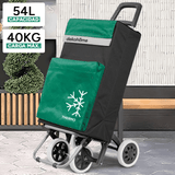 Carro Compra Plegable 4 Ruedas con Bolsillo Térmico para Congelados, Carro Plegable con Ruedas, 54 Litros de Capacidad y 40 Kg de Carga Máxima, Compartimentos Extra, Ruedas Grandes Resistentes para Facilitar el Movimiento y el Transporte del Peso