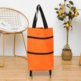 Carro Compra Plegable, Bolsa Carro Compra Plegable con Reudas, Gran Capacidad, Bolsa de Compras Multiusos, Facil de Llevar y Guardar, Hecho en Tela Oxford 600D Resistente, Fondo Reforzado, Dimensión Cerrado: 40 x 16 x 32 cm