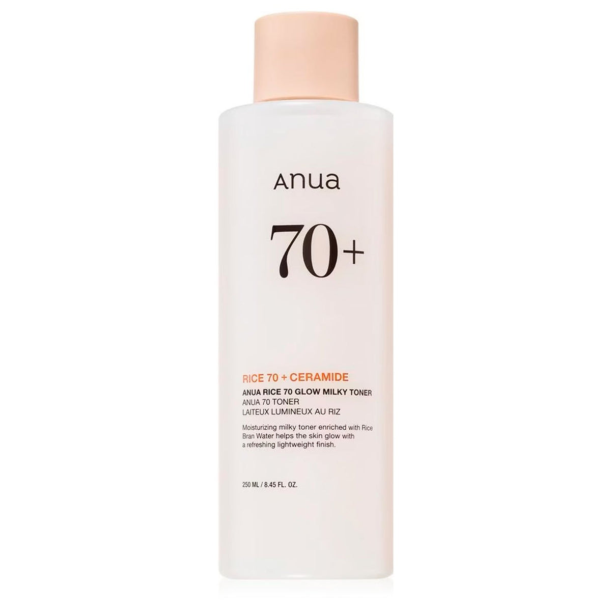 Anua Rice 70, Tónico Facial Coreano para Hidratar e Iluminar la Piel con Extracto de Arroz y Ceramidas, Cuidado Diario de la Piel, 250 ml