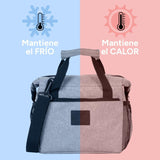 Bolsa Térmica Comida de 30L de Capacidad, Bolsa Aislamiento Isotérmico Hermética, Resistente y Espaciosa, ideal para Picnic, Playa, Camping y Excursión, Negro y Gris