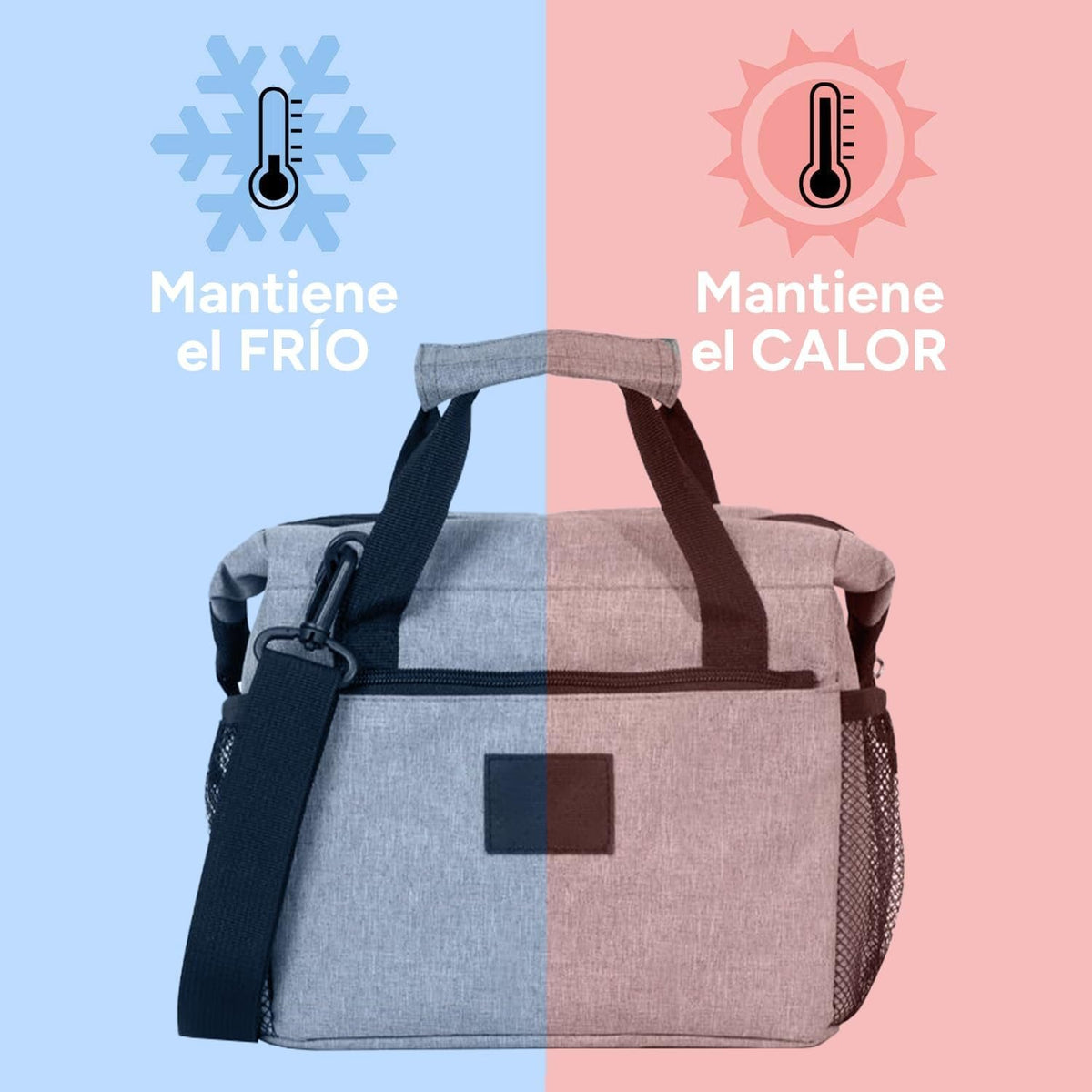 Bolsa Térmica Comida de 30L de Capacidad, Bolsa Aislamiento Isotérmico Hermética, Resistente y Espaciosa, ideal para Picnic, Playa, Camping y Excursión, Negro y Gris
