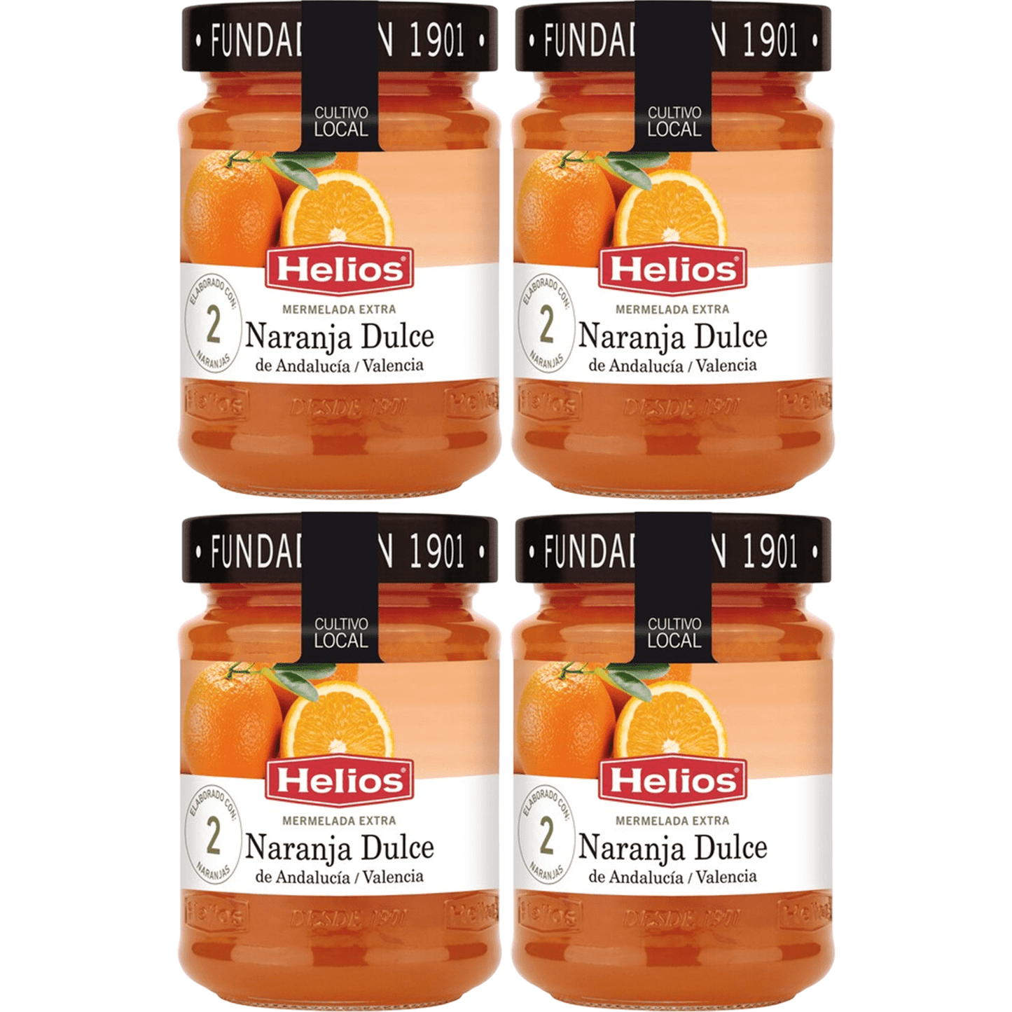 HELIOS Mermelada de Naranja Dulce, Mermelada Extra Elaborada con Naranjas de Valencia y Andalucia, Sin Colorantes ni Conservantes, 340g por Tarro