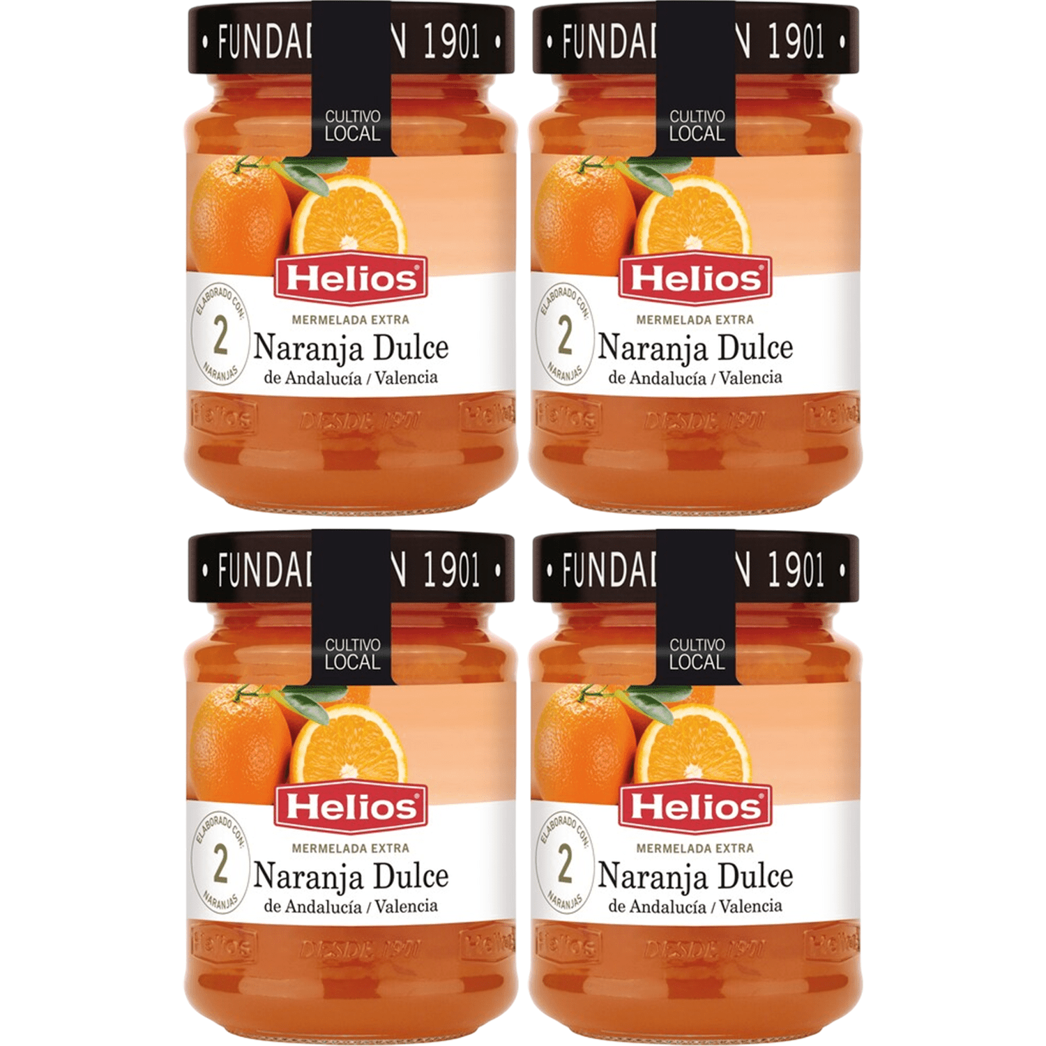 HELIOS Mermelada de Naranja Dulce, Mermelada Extra Elaborada con Naranjas de Valencia y Andalucia, Sin Colorantes ni Conservantes, 340g por Tarro