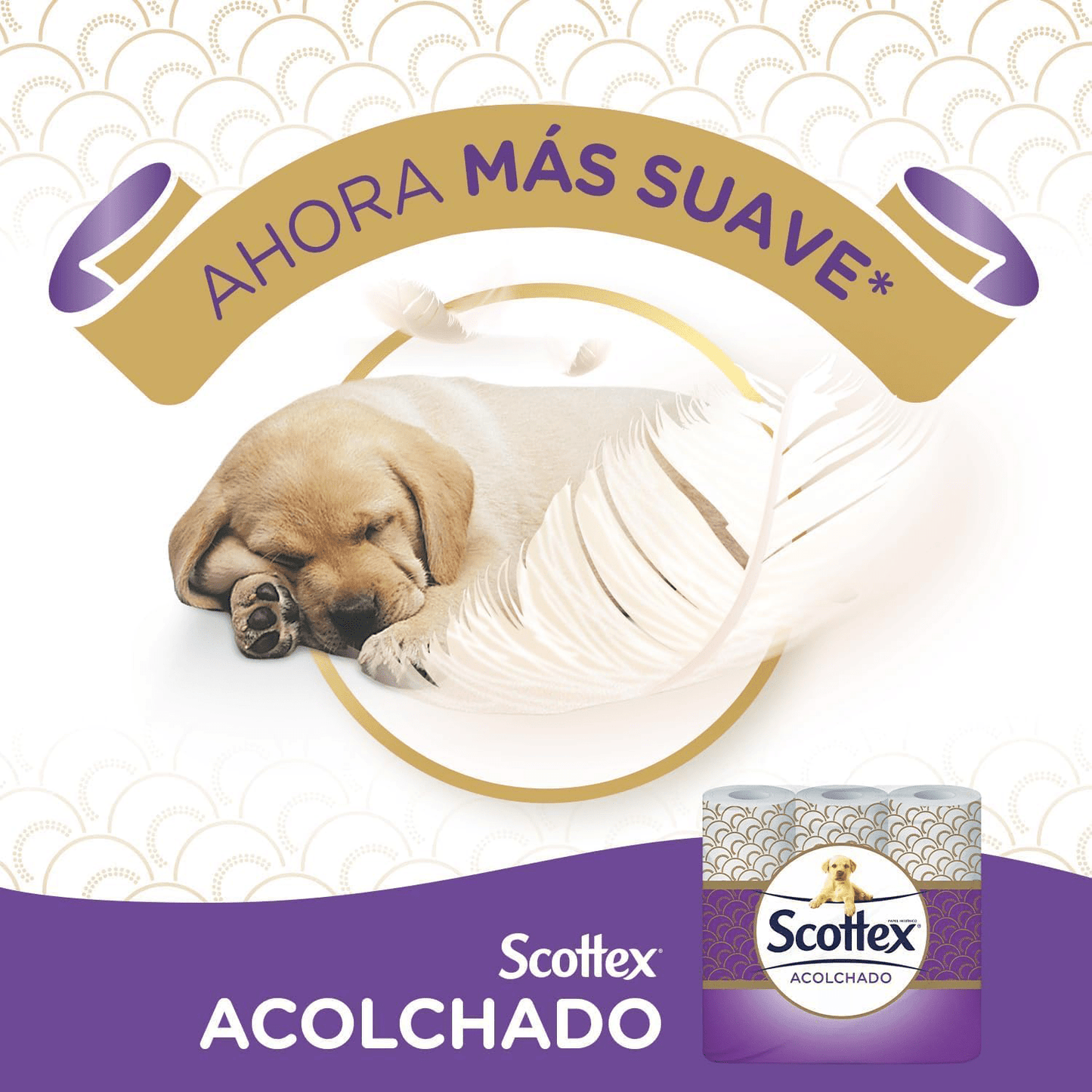 Scottex Acolchado Papel Higiénico Acolchado, Rollos con 3 Capas que Proporcionan Confort y Suavidad