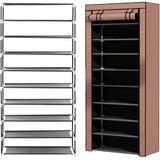 Zapatero Organizador de Tela con Cubierta Frontal, Organizador de Zapatos de Gran Capacidad ideal para Ahorrar Espacio, Organizador de Almacenamiento de Zapatos, Zapatero Multinivel, 60 x 30 x 160 cm
